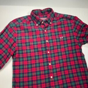 Vineyard Vines Mens Small Red Green Plaid Tucker Flannel Shirt Button Down
